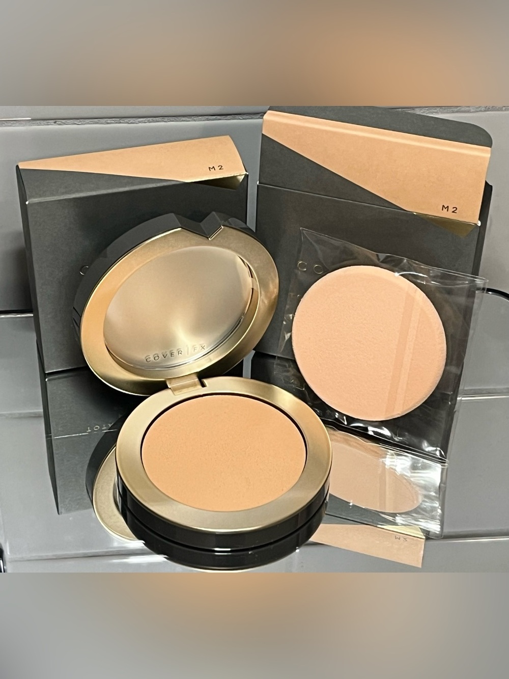 (2pc) Cover FX Total Cover Cream Foundation - M2 medium neutral